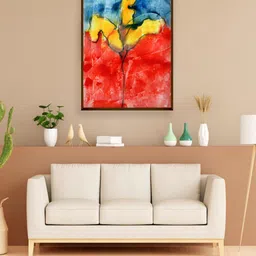 The Art House Blue & Yellow Abstract Painting Wall Art-image-94