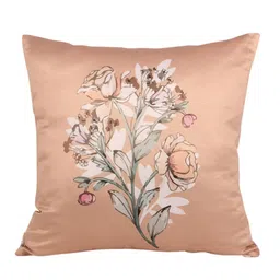 Home Beige & Green Floral Satin Square Cushion Covers image 5
