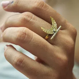 SOUL WORKS Gold Chaandni Brass Ring-image-7