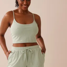 La Vie En Rose Cotton Crop Cami Green-picture-31