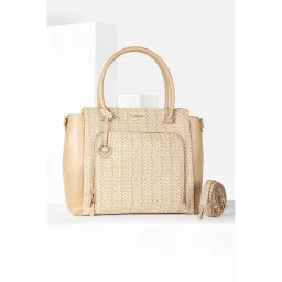Allen Solly Women Casual Textured Beige Handbag with Detachable Strap-picture-41