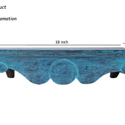 disoo fashions Blue Solid Wood Wall Shelf image 2