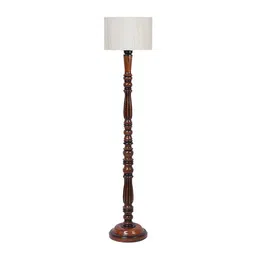 devansh Cameron Brown Cotton Shade Floor Lamp image 2
