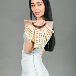 Odette Beige Suede Embellished Sling Bag with Detachable Strap-image-30