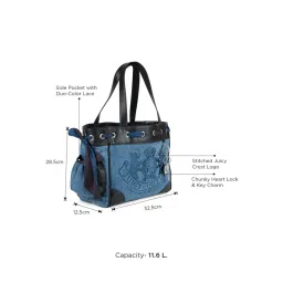 juicy couture accessories Juicy Couture Women's Daydreamer Denim Tote Bag with Key Chain- Blue image 2