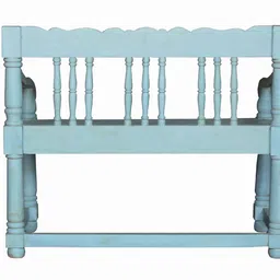 saffron arts & crafts Norland Solid Wood Bench in Blue Finish image 3