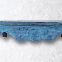 disoo fashions Blue Solid Wood Wall Shelf image 1