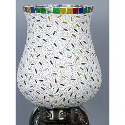 devansh Barkley Antique Metal Peacock Wall Lamp With Multicolor Mosaic Glass image 3
