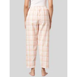 Kryptic Womens Peach & Black Cotton Check Lounge Pajamas (Pack of 2) image 4