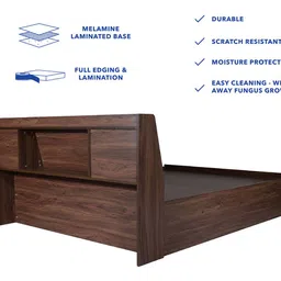direct factory to home private limited (df2h) Timber Engineered Wood Queen Size Box Storage Upholstered Bed in Walnut ... image 4