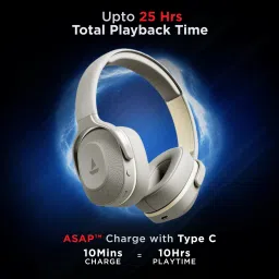 boAt Rockerz 425 Bluetooth Wireless Headphones With Mic (Active Noise Cancellation, Over Ear, Ash Grey) image 4