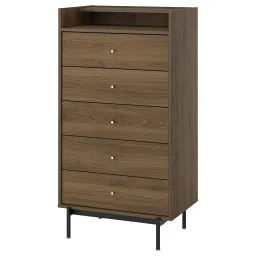 ikea rådmansö Chest of 5 drawers, brown walnut effect, 70x48x132 cm image 1