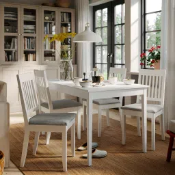 ikea näsinge Chair, white/Tibbleby beige-grey image 3