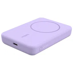 belkin BoostCharge 5000 mAh 7.5W Fast Charging Power Bank (Type C Port, Wireless Charging with Stand, Purple) image 4