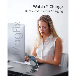 RAEGR MagFix Arc M1320 15W Wireless Charger for iOS (Qi Certified, Over Heating Protection, Metallic Grey) image 4