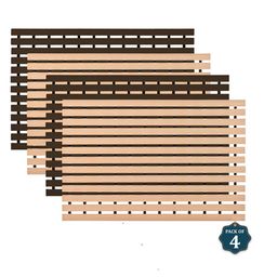 Kuber Industries 4-Pcs Brown & Beige Striped 110 GSM Bath Rugs-picture-41