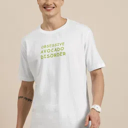 HERE&NOW Printed Drop-Shoulder Sleeves Pure Cotton T-shirt image 3
