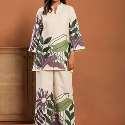 RangRaazi Printed Mandarin Collar Neck Tunic With Palazzo Co-Ords image 3