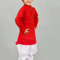NFC CREATION Boys Embroidered Regular Thread Work Kurta with Patiala image 3