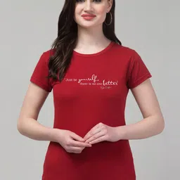 Trend Level Women Typography Printed T-shirt-image-82