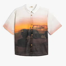 Koton Boys Printed Polo Collar Applique T-shirt-picture-35