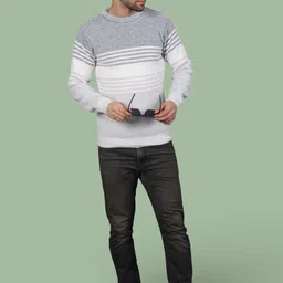 GRACIT Men Colourblocked Woollen Pullover image 5