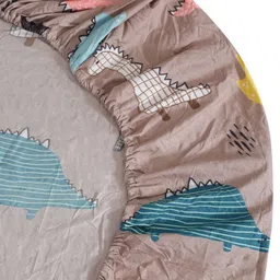 Myntra Elegant Homes Grey & Green Graphic 300 TC Fitted King Bedsheet Set 2.50 m x 2.20 m-picture-27