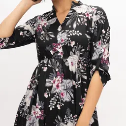 AASK Floral Printed Fit & Flare Midi Dress image 2