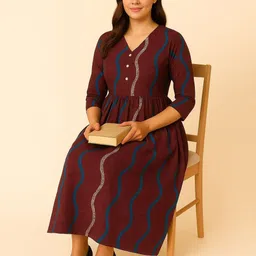 Rashmi Shree Creation Print A-Line Midi Dress image 2