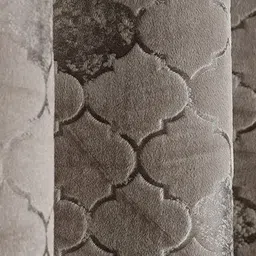 B' Decorlish Grey 2 Pieces Ethnic Motifs Printed Room Darkening Velvet Long Door Curtain image 3