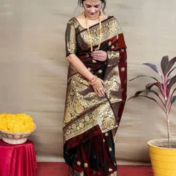 MUSKAN CREATION Woven Design Zari Banarasi Saree-picture-41
