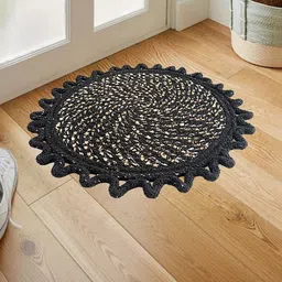 vstucart Black Spiral Reversible Round Doormat image 4