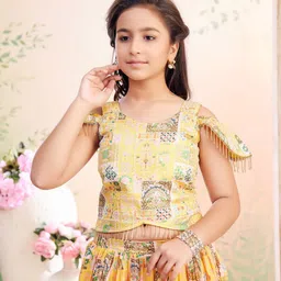 BAESD Girls Printed Ready to Wear Lehenga & Blouse With Dupatta image 4