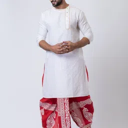 Nakshi Men Dupion Printed Dhoti image 3