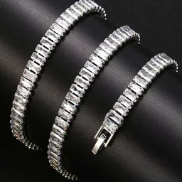 FIMBUL Zircon-Studded Tennis Chain Necklace image 2