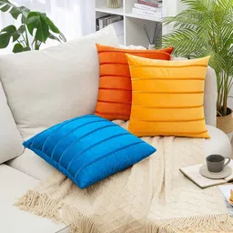 Khooti Blue Set of 2 Striped Square Cushion Covers image 3