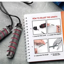 FirstFit Black Adjustable Skipping Rope image 5