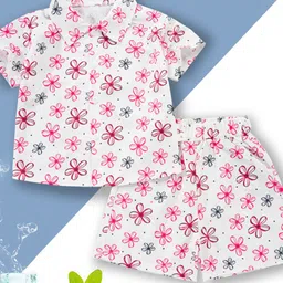 YK Boys Floral Printed Short Sleeves Shirt With Shorts-image-9