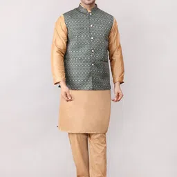 Voniry Men Ethnic Motifs Regular Kurta with Pyjamas image 1
