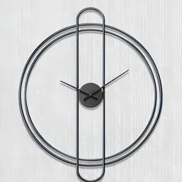 nestroots Black Round Shaped Contemporary Stainless Steel Wall Clock-image-26