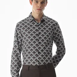 Jack & Jones Men Slim Fit Ethnic Motifs Printed Spread Collar Cotton Casual Shirt-picture-31