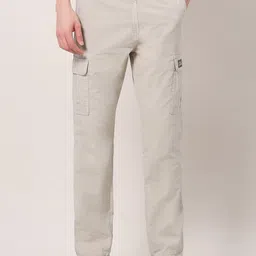 U.S. Polo Assn. Denim Co. Men Solid Self Design Cargos Trousers-picture-24