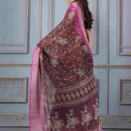Swaraas Floral Printed Zari Saree image 2