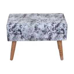 Shadowkart Black & Grey Printed Wooden Rectangle Shaped Ottomans image 3