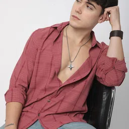 VASTRADO Men Classic Slim Fit Opaque Checked Casual Shirt-image-94