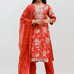 27 Drapes Women Floral Printed Kurta with Trousers & Dupatta-picture-13