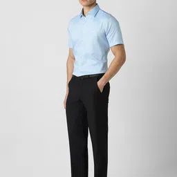 Van Heusen Men Textured Spread Collar Pure Cotton Formal Shirt image 5