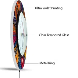 OLIVE TREE White & Black Printed Round Shaped Contemporary Wall Clock image 4