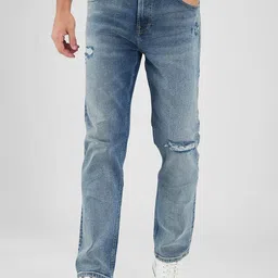 SPYKAR Men Relaxed Fit Mildly Distressed Light Fade Stretchable Jeans image 1