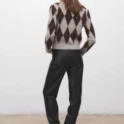 MANGO Argyle Self Design Pullover image 5